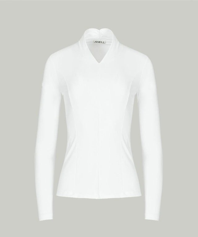 Anell Golf Soft Shawl Collar Top - White