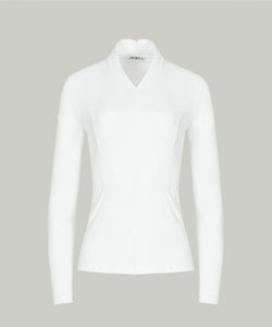 Anell Golf Soft Shawl Collar Top - White