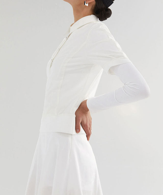 Anell Golf Soft Shawl Collar Top - White
