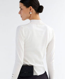 Anell Golf Classic Slim Knit Top - Ivory
