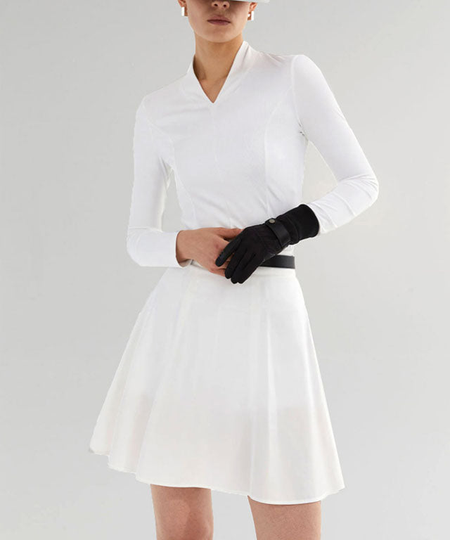 Anell Golf Soft Shawl Collar Top - White