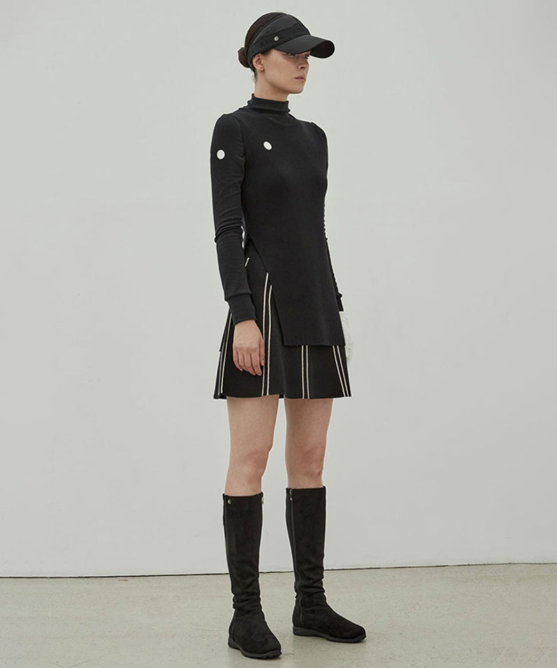 Anell Golf Cathy Slit Knit Dress - Black