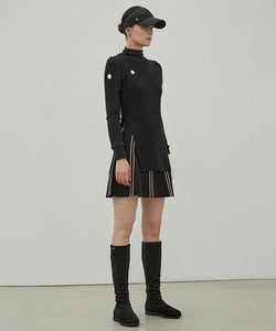 Anell Golf Cathy Slit Knit Dress - Black