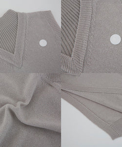 Anell Golf Slit Vest - Cream Ivory