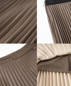 Anell Golf Bold Pleated Skirt - Brown