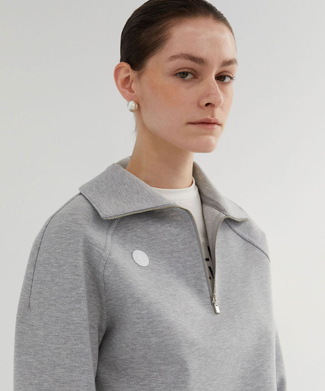 Anell Golf  Airy Round Half Zip-Up - Melan Gray