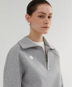 Anell Golf  Airy Round Half Zip-Up - Melan Gray