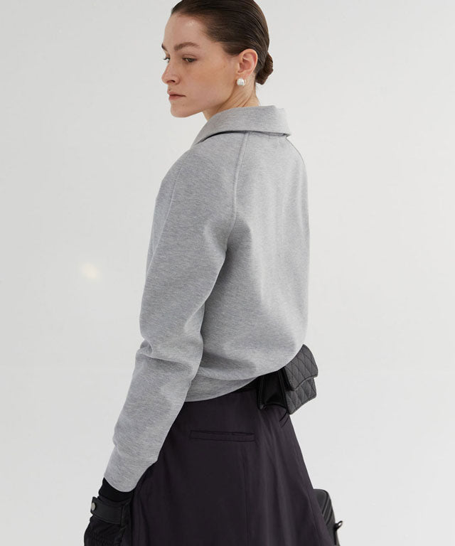 Anell Golf  Airy Round Half Zip-Up - Melan Gray