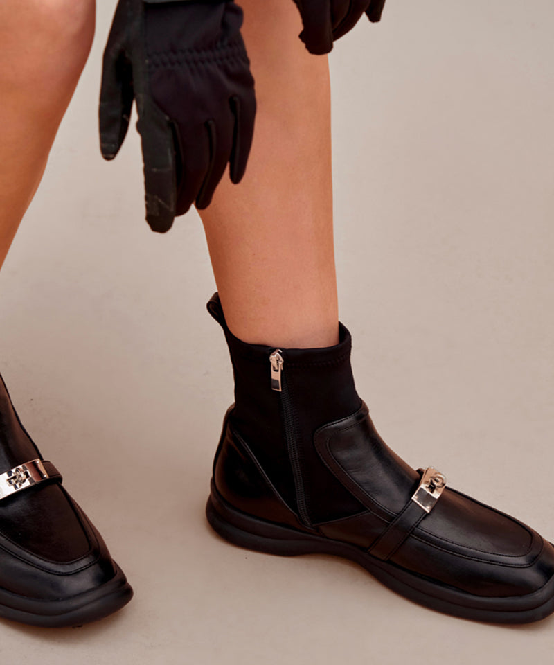 Anell Golf Ankle Spandex Buckle Boots - Brown
