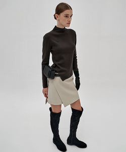 Anell Golf French Warm Knit Top - Olive Charcoal