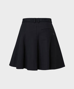 Anell Golf Cotton Flared Skirt - Black