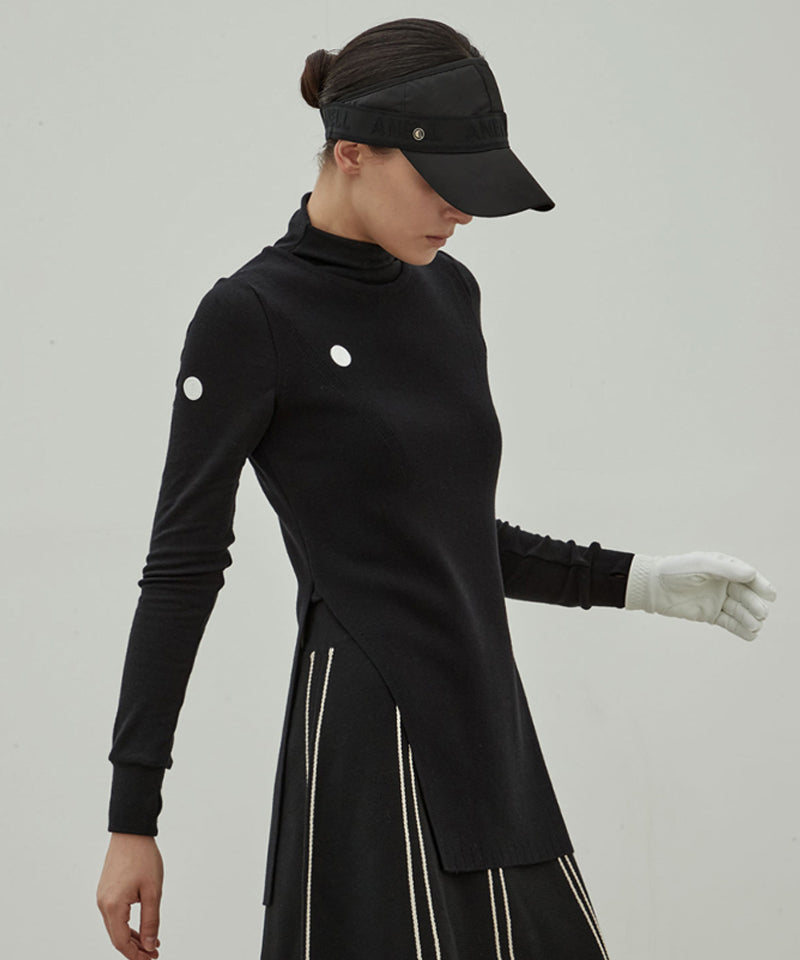 Anell Golf Cathy Slit Knit Dress - Black