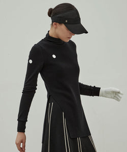 Anell Golf Cathy Slit Knit Dress - Black