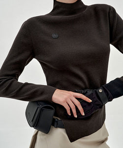 Anell Golf French Warm Knit Top - Olive Charcoal