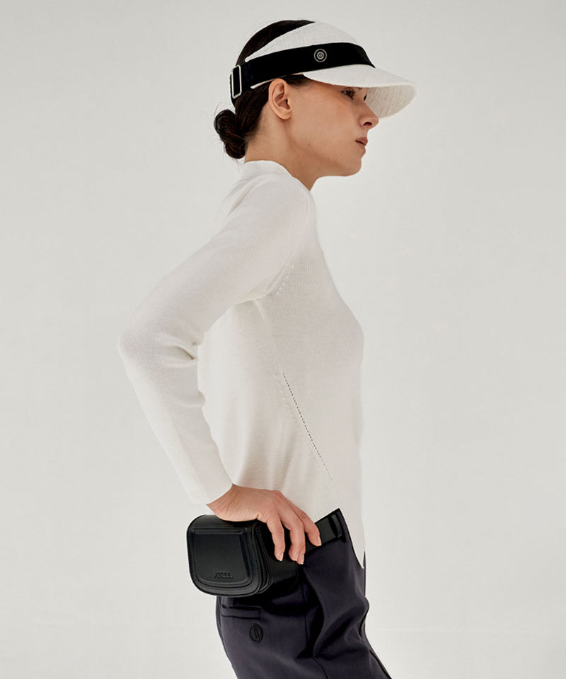 Anell Golf French Warm Knit Top - Ivory