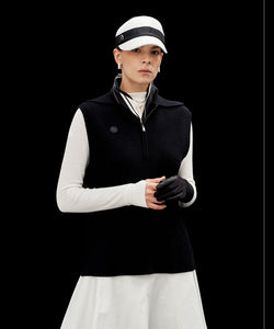 Anell Golf Classic Collar Knit Vest - Black