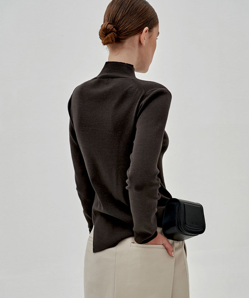 Anell Golf French Warm Knit Top - Olive Charcoal