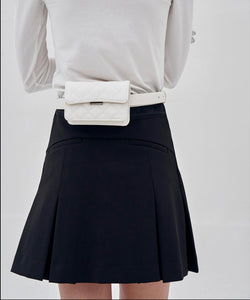 Anell Golf Clash Tuck Skirt - Black