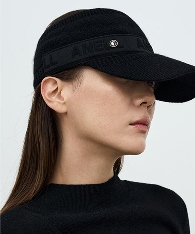 Anell Golf Warming Knit Visor - Black