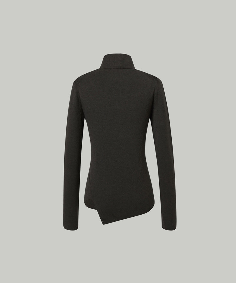 Anell Golf French Warm Knit Top - Olive Charcoal