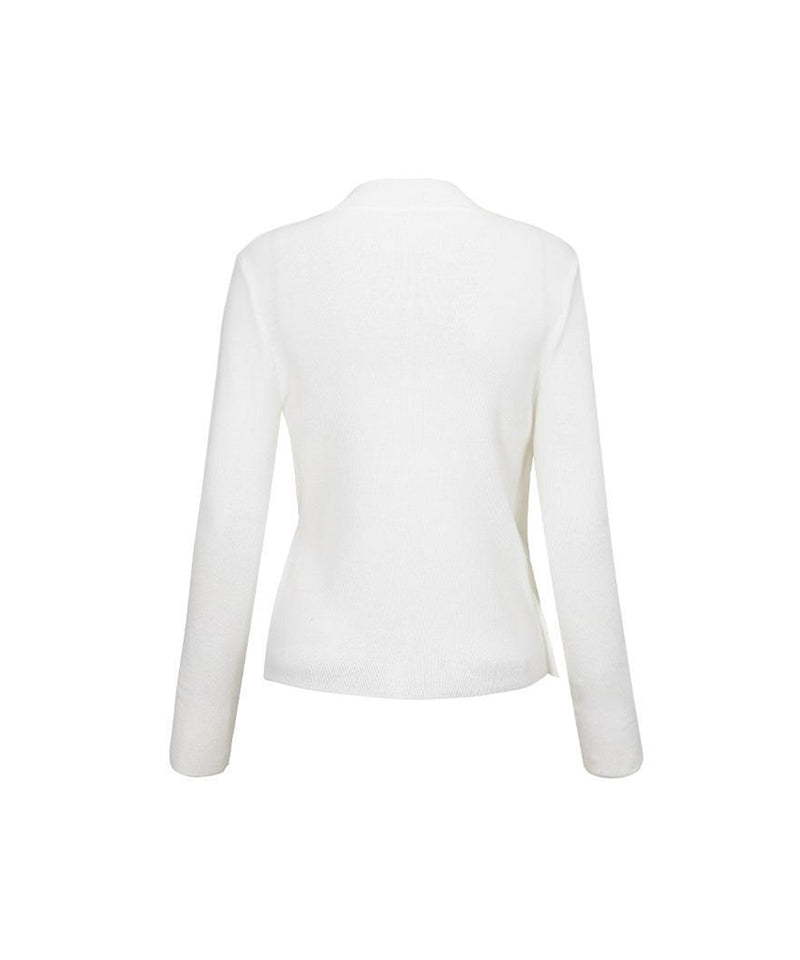 Anell Golf Layered Slit Knit Top - Ivory