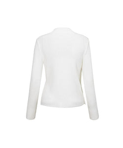 Anell Golf Layered Slit Knit Top - Ivory