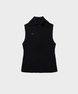 Anell Golf Classic Collar Knit Vest - Black