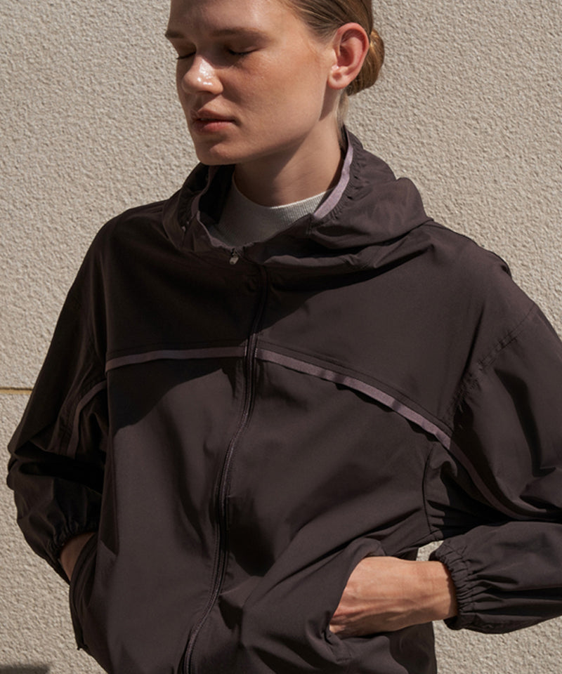 Anell Golf Plain Air Wind Jumper - Deep Brown