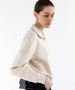 Anell Golf  Airy Round Half Zip-Up - Cream