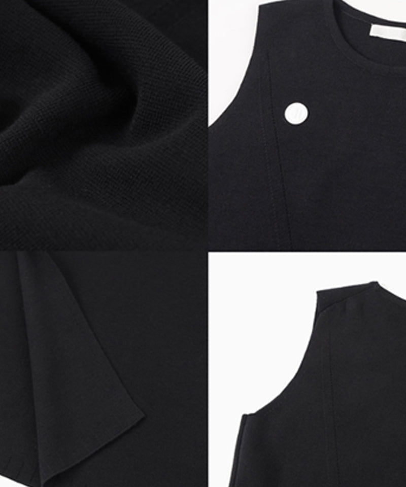 Anell Golf Cathy Slit Knit Dress - Black
