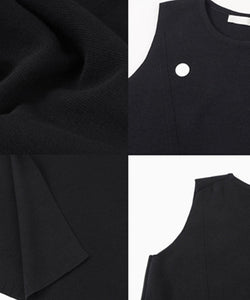 Anell Golf Cathy Slit Knit Dress - Black