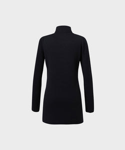Anell Golf Classic Slit Knit Dress - Black